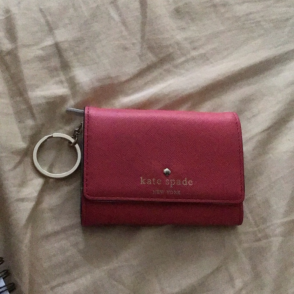 Kate Spade Pink exterior w/Cream and Black Polka Dot interior
